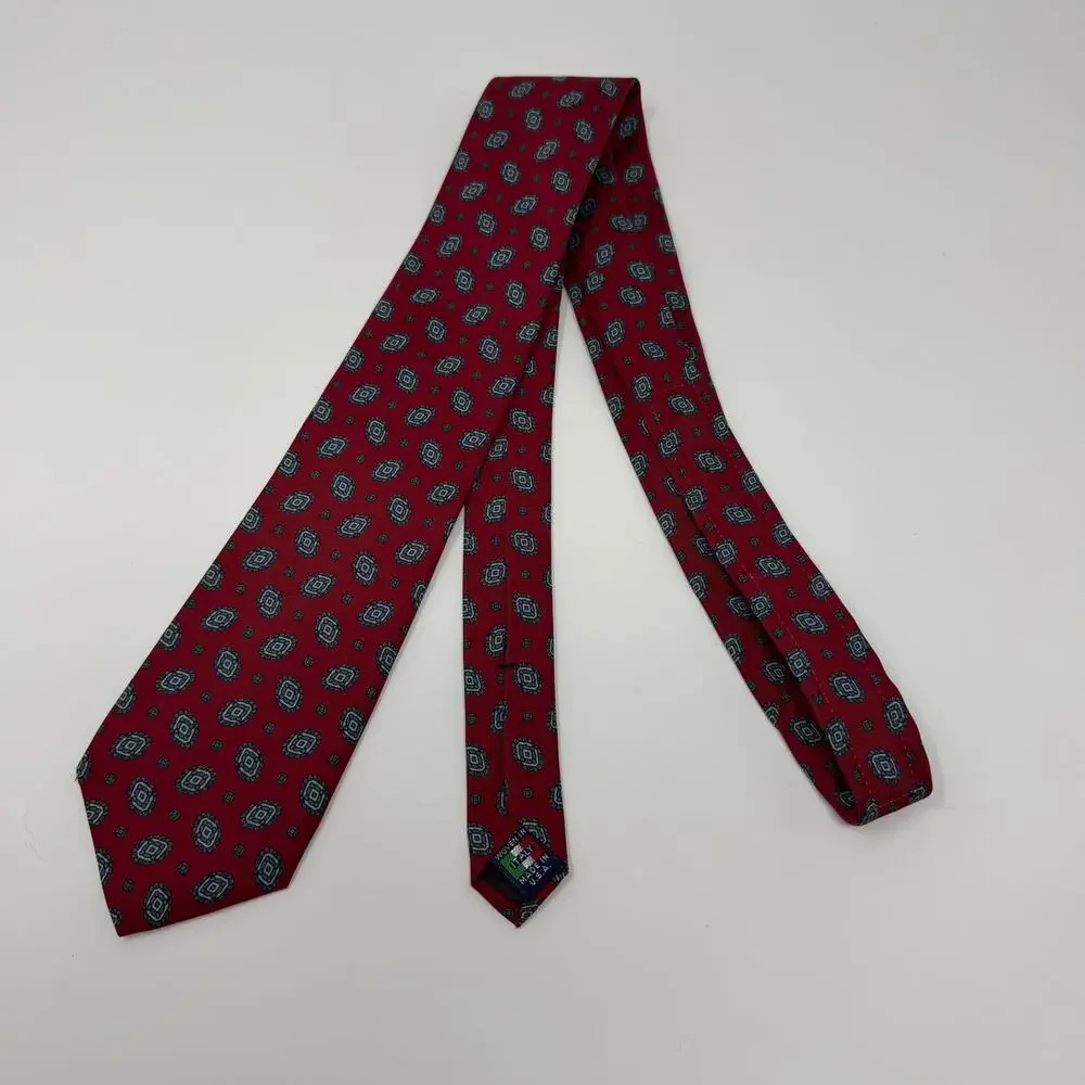 Vintage S&R Men’s Shop Brian Fox Red Geometric Tie